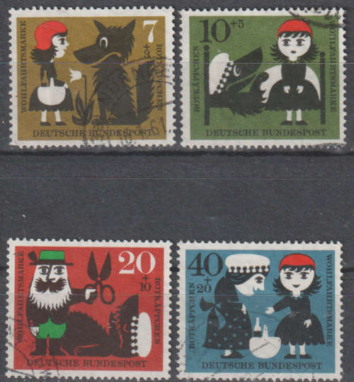 GERMANY 1960 Charity Stamps - Little Red Ridinghood ULH SG 1254-57