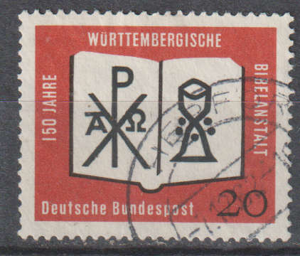 GERMANY 1962 The 150th Anniversary of Württemberg Bible Publisher ULH SG 1296