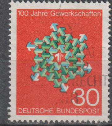 GERMANY 1968 The 100th Anniversary of the Trade Union ULH SG 1472