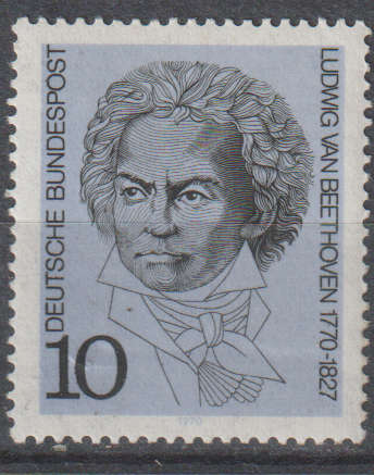 GERMANY 1970 The 200th Anniversary of the Birth of Beethoven,Hegel and Hölderlin UMM SG 1516
