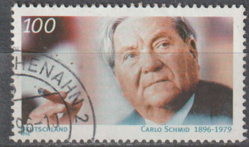 GERMANY 1996 The 100th Anniversary of the Birth of Carlo Schmid, Politician ULH SG 2750