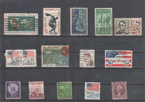 USA SELECTION BID PER STAMP TO TAKE ALL CARD EXCLUDED