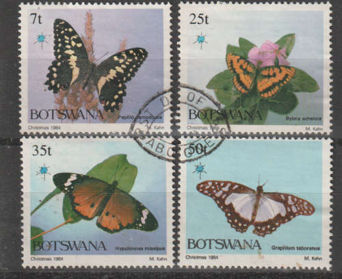BOTSWANA 1984 Christmas - Butterflies UNH SG 568-71