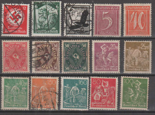 GERMAN REICH SELECTION BID PER STAMP TO TAKE ALL CARD EXCLUDED