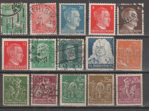 GERMAN REICH SELECTION BID PER STAMP TO TAKE ALL CARD EXCLUDED
