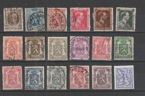 BELGIUM SELECTION BID PER STAMP TO TAKE ALL CARD EXCLUDED