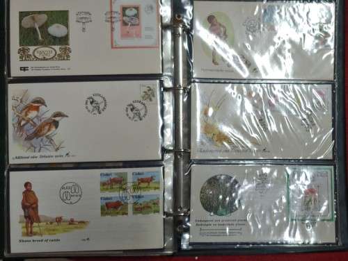 FIRST DAY COVER ALBUM FULL 69 COVERS 11 FIRST DAY SHEETS BOPHUTHATSWANA/CISKEI