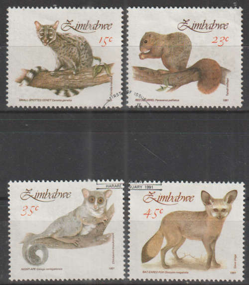 ZIMBABWE 1991 Small Mammals UNH SG 800-803