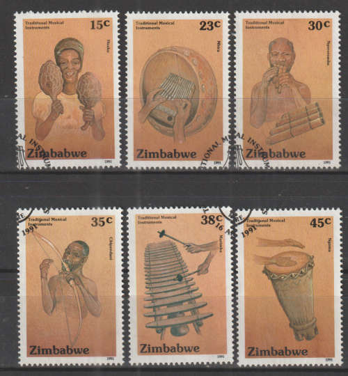 ZIMBABWE 1991 Traditional Musical Instruments UNH SG 804-9