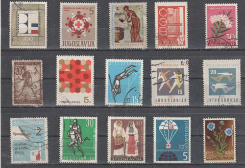 YUGOSLAVIA SELECTION BID PER STAMP TO TAKE ALL CARD EXCLUDED