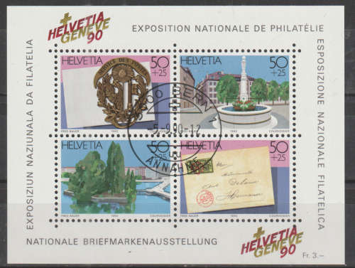 SWITZERLAND 1990 National Philatelic Exhibition HELVETIA GENEVE `90 CTO SG MS1217