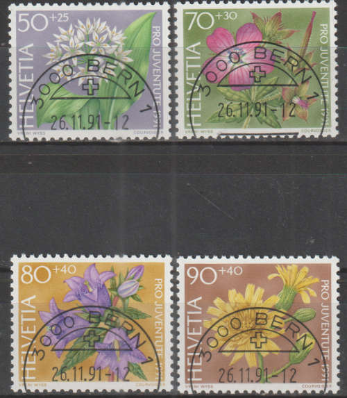 SWITZERLAND 1991 Pro Juventute - Flowers CTO SG J316-9