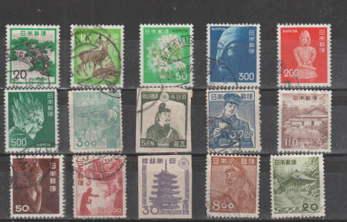 JAPAN SELECTION BID PER STAMP TO TAKE ALL CARD EXCLUDED