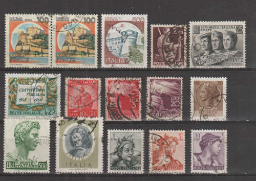 ITALY SELECTION BID PER STAMP TO TAKE ALL CARD EXCLUDED
