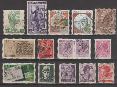 ITALY SELECTION BID PER STAMP TO TAKE ALL CARD EXCLUDED
