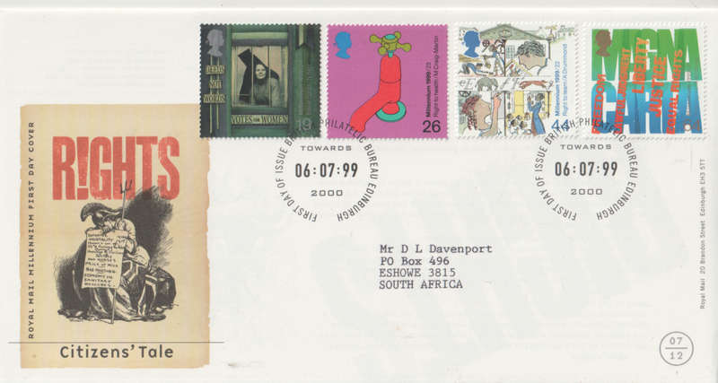 ENGLAND FDC 1999 Citizen`s Rights CV R78