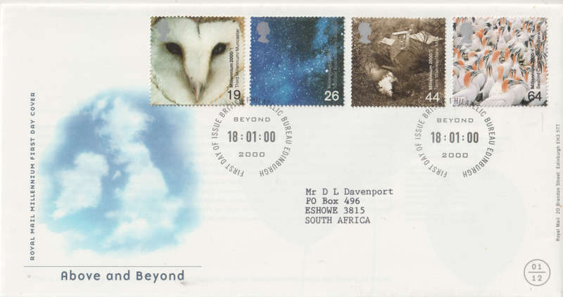 ENGLAND FDC  2000 Above and Beyond CV R96