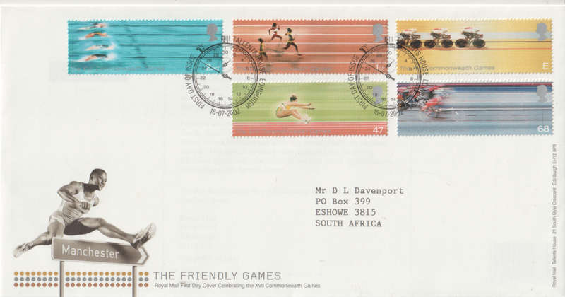 ENGLAND FDC 2002 The 17th Commonwealth Games CV R144