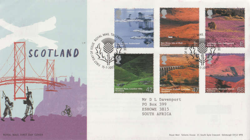 ENGLAND FDC  2003 Scotland CV R162