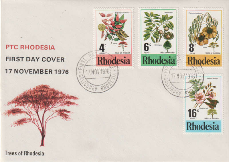 RHODESIA FDC 1976 TREES CLEAN COVER