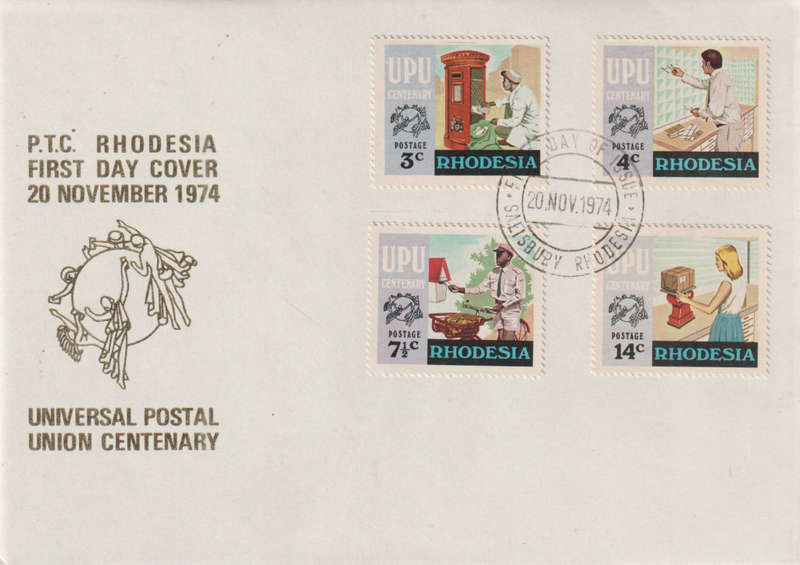 RHODESIA FDC 1974 UPU CENTENARY