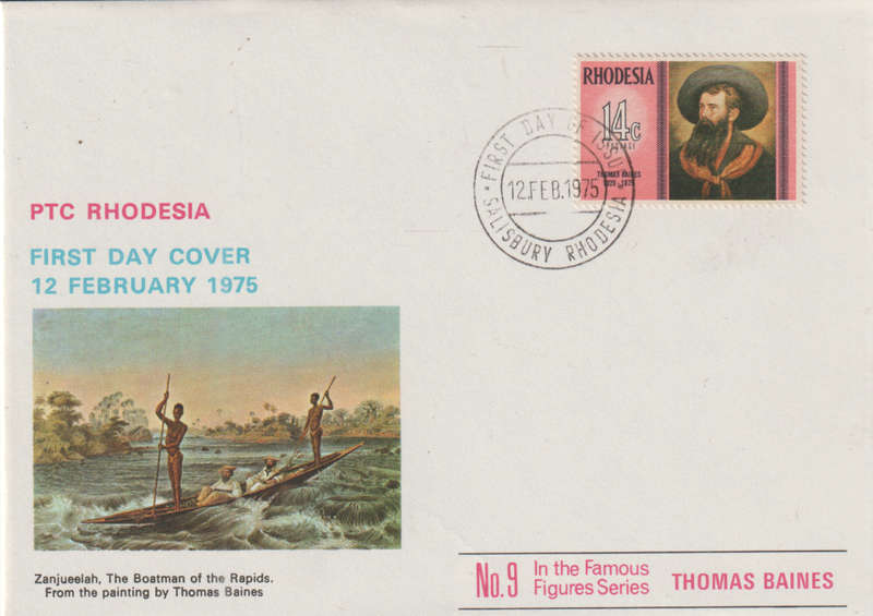 RHODESIA FDC 1975 THOMAS BAINES