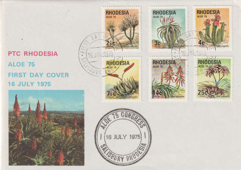 RHODESIA FDC 1975 ALOE 75