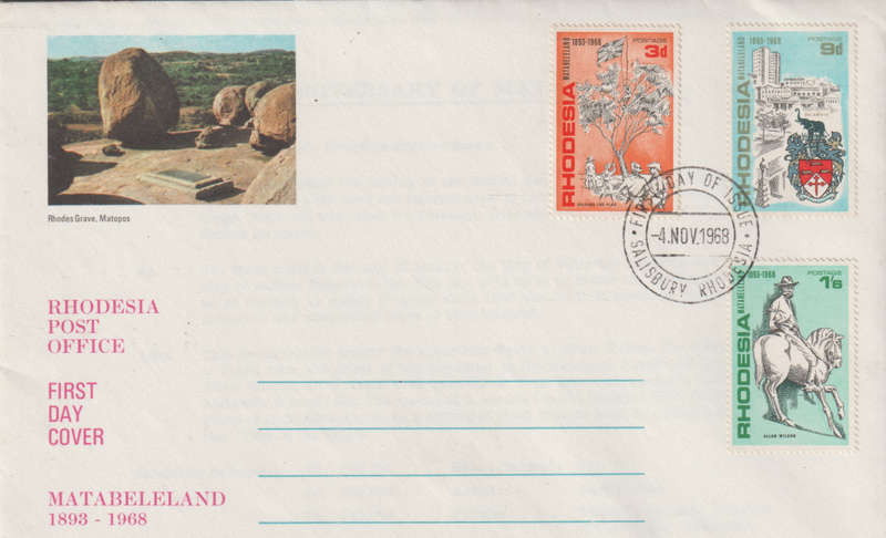 RHODESIA FDC 1968 MATABELELAND