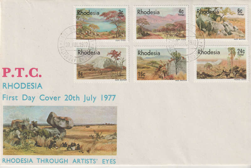 RHODESIA FDC 1977 RHODESIA THROUGH ARTISTS EYES