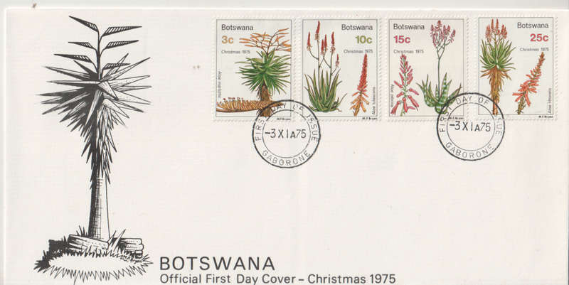 1975-Botswana-Christmas Aloes -FDC