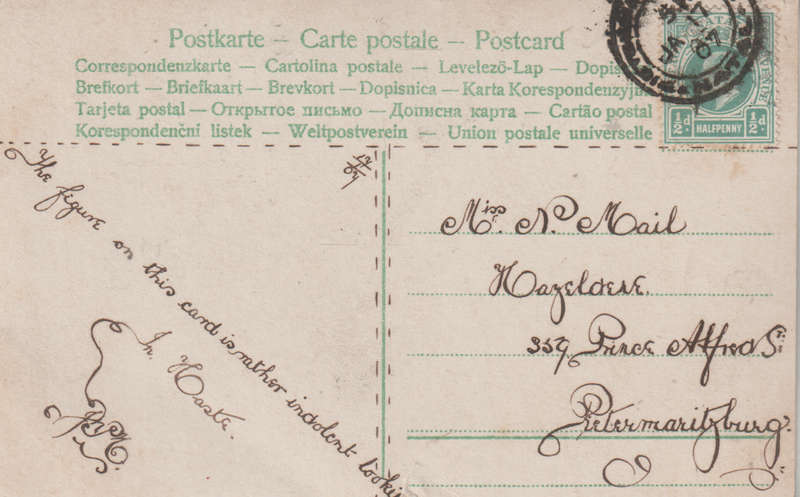 VINTAGE USED POST CARD NATAL 1907