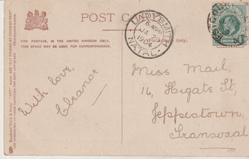 VINTAGE USED POST CARD NATAL 1904