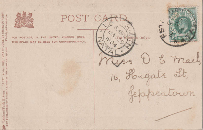 VINTAGE USED POST CARD NATAL 1904
