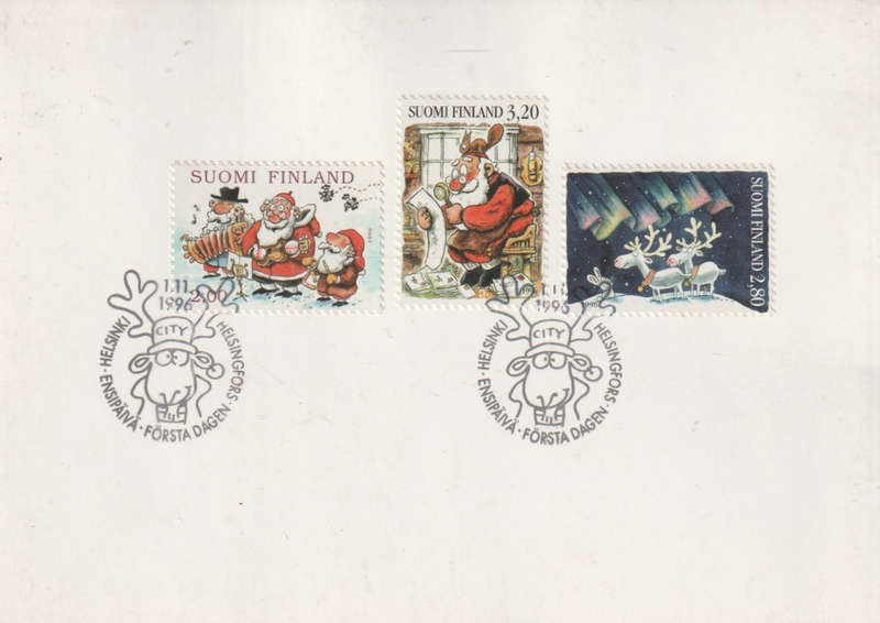 USED POST CARD FINLAND 1996 CHRISTMAS ISSUE