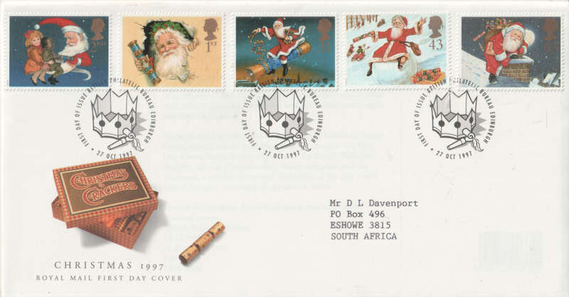 GB FDC 1997 Christmas Stamps