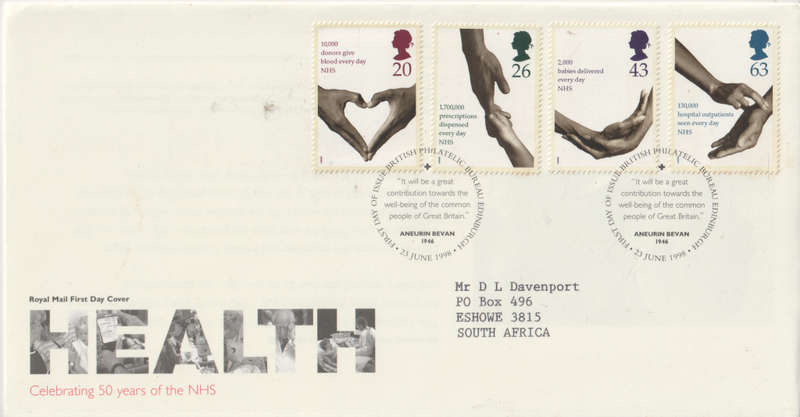 GB FDC 1998 The 50th Anniversary of the National Health Service