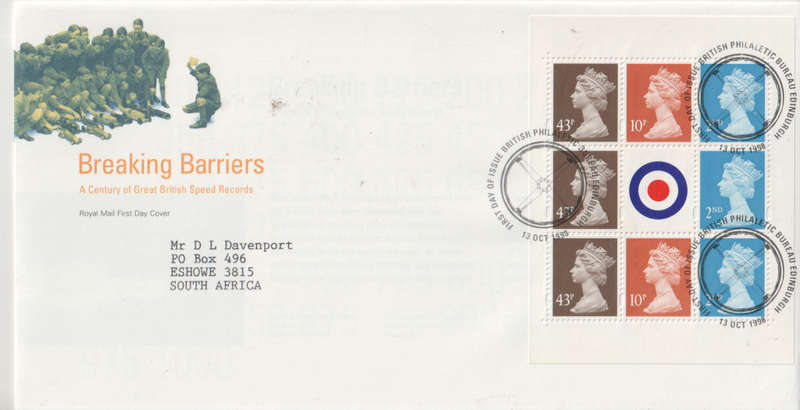 GB FDC 1998 BREAKING BARRIERS DX21