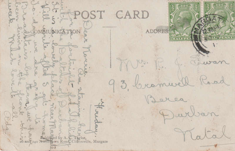 USED POST CARD CLIFTONVILLE 1904