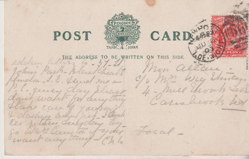 USED POST CARD NEWPORT 1903