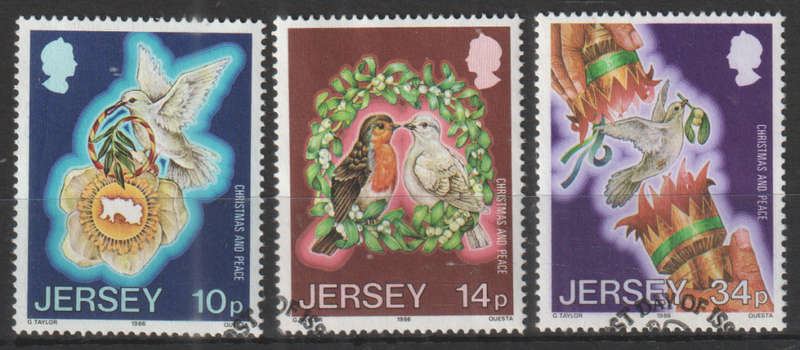 JERSEY  1986 Christmas Stamps UNH SG 402-4