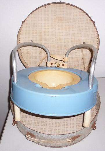 VINTAGE TRAVEL POTTY. A GREAT CONVERSATION PIECE.