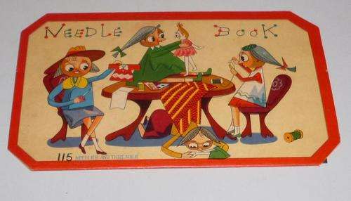 VINTAGE NEEDLE BOOK WITH NEEDLES