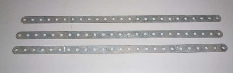 MECCANO SILVER PERFORATED STRIPS X3