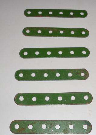 MECCANO PERFORATED STRIPS X6