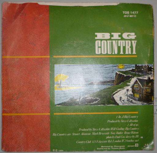 BIG COUNTRY IN A BIG COUNTRY 7 SINGLE