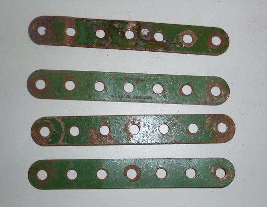 MECCANO 7 HOLE STRIPS X4