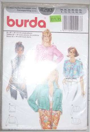 BURDA PATTERN 4293 STILL IN SEALED PACKAGE