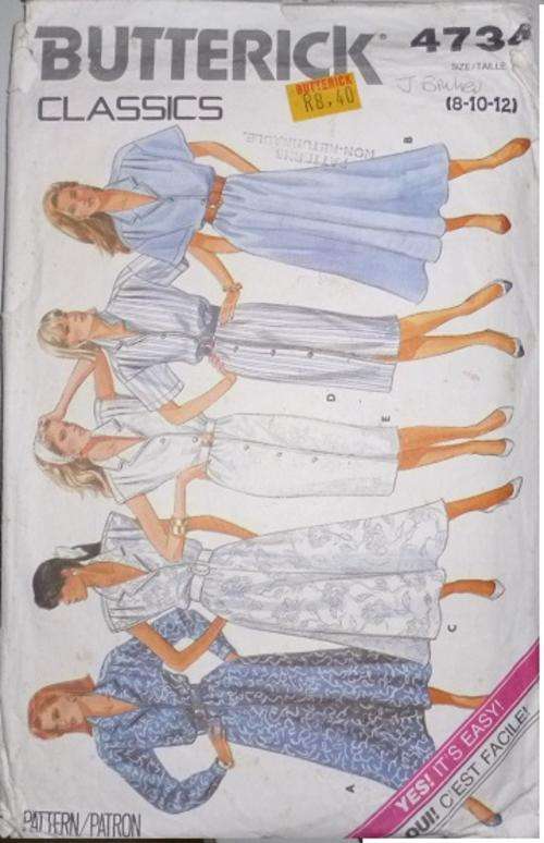 BUTTERICK PATTERN 4734