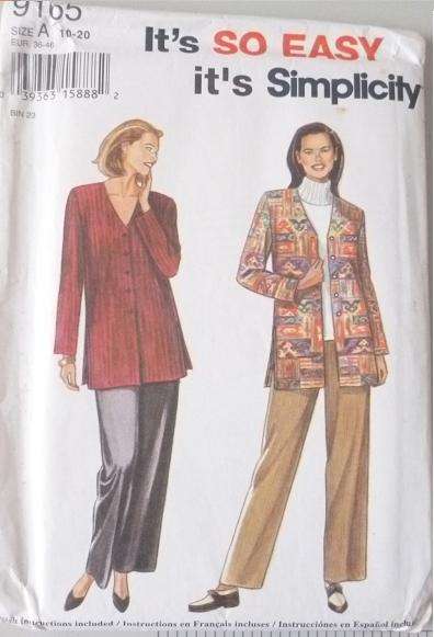 SIMPLICITY PATTERN 9165