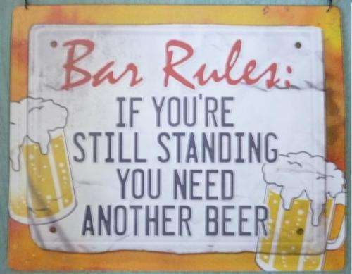 TIN BAR SIGN FOR YOUR MAN CAVE ROUGHLY 19 CM X 24 CM